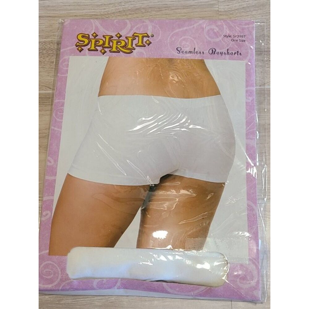 Spirit Halloween Women Seamless Boyshort Panty White One Size NWT Costume Shorts - Picture 6 of 8